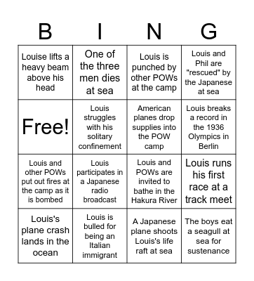Unbroken Bingo 1 Bingo Card