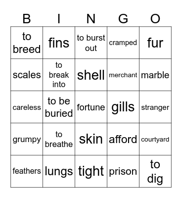 Grade 7 Bingo Card