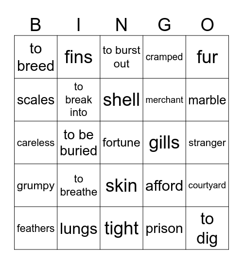 Grade 7 Bingo Card