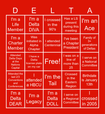 RHPV SCCC BINGO Card
