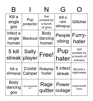 Kaiju Paradise Bingo Card