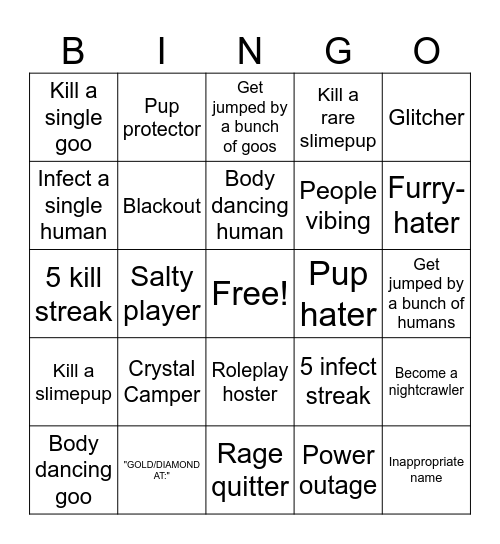 Kaiju Paradise Bingo Card