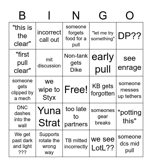 P11S Bingo Card