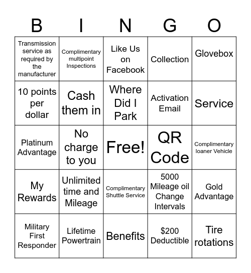 Bingo Bango Bingo Card