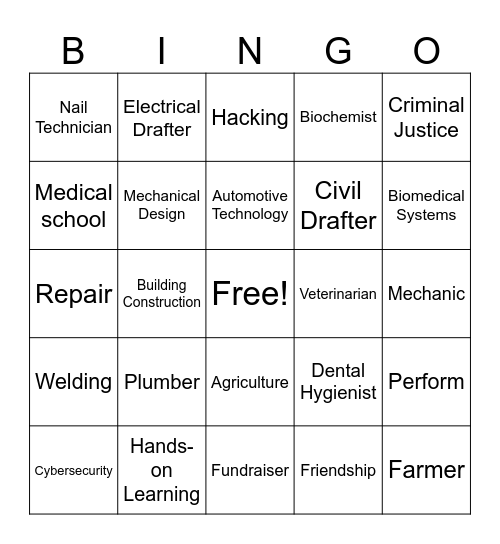 Barnwell County Career Center BINGO Card