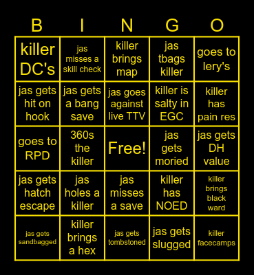 DBD BINGO Card