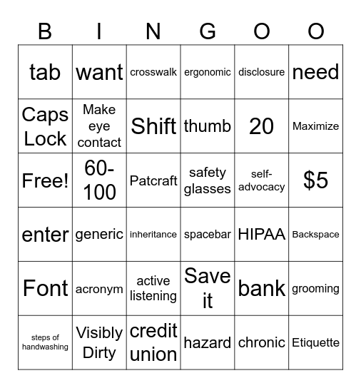 Trivia Bingo Card