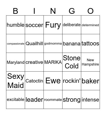 Ewe Party Bingo!! Bingo Card