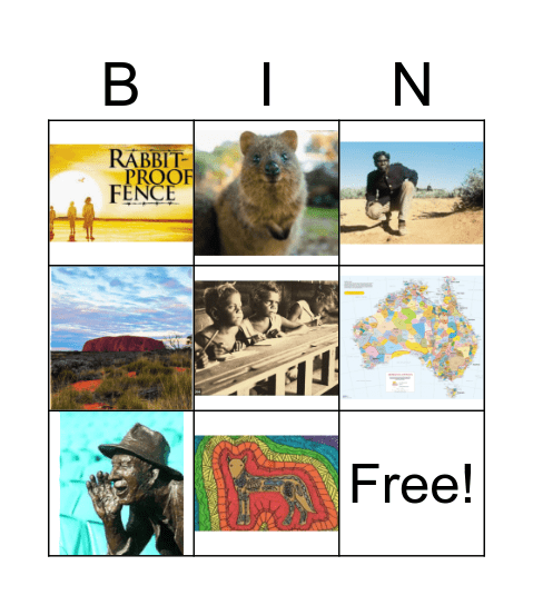 Indigenous Australian Bingo Card