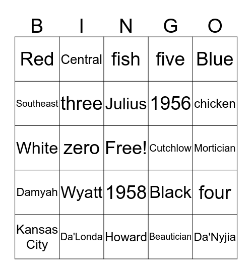 Denise the Bride Bingo Card