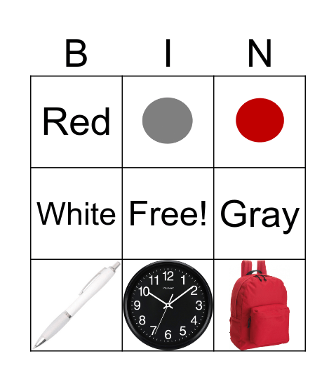 Find The Colors Bingo Card