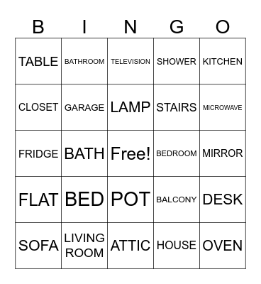 house  Bingo Card