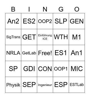 ICE VO Bingo Card