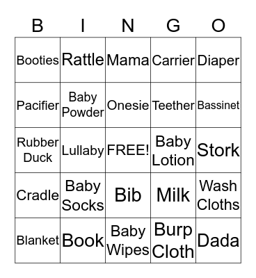 Charlotte's Baby Shower! Bingo Card