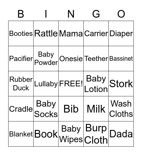 Charlotte's Baby Shower! Bingo Card