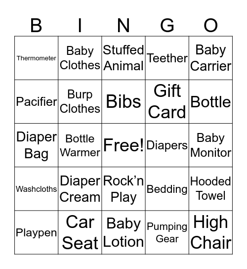 Watch as gifts are opened and any time you see an item found on your board mark it off. First to yell “BINGO” wins. Bingo Card