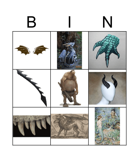 Here be Dragons Bingo Card