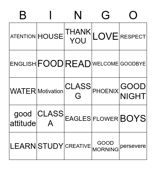 CASA PHOENIX  Bingo Card