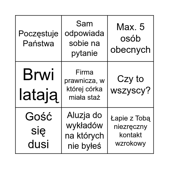 Finanse/Biznesplan Bingo Card