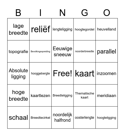 AK Bingo Brugklas Bingo Card