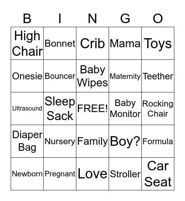 Charlotte's Baby Shower! Bingo Card