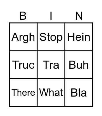 Test Bingo Card