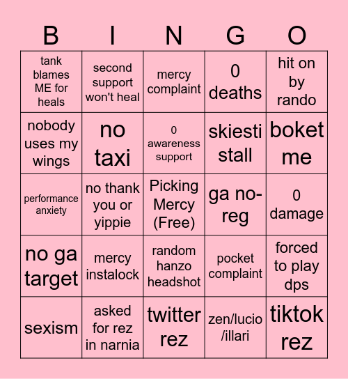 Mimi's Mercy Bingo Card