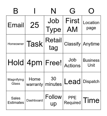 Intro to Calls Bingo Card