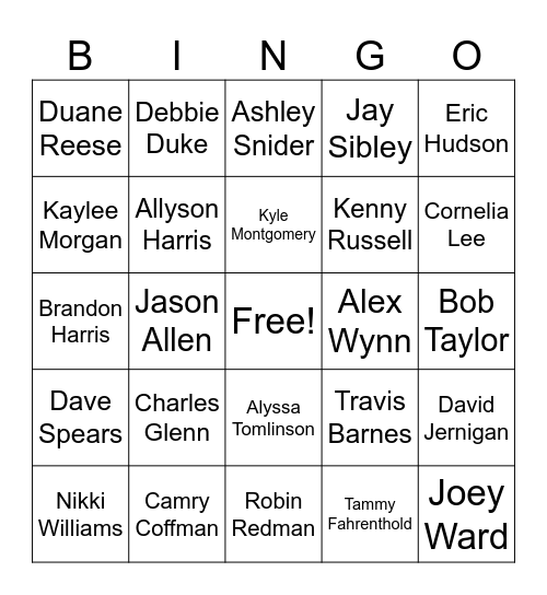 Contacts Oklahoma Bingo Card