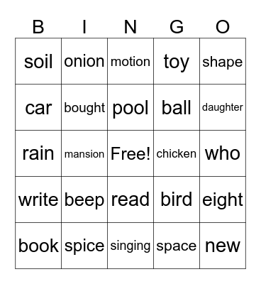 Hunks and Chunks BINGO Card