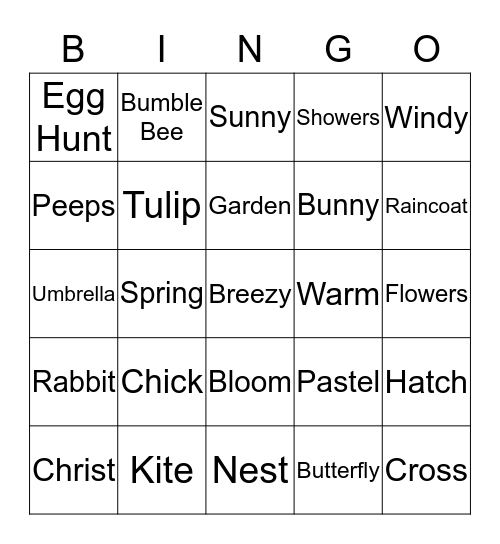 Bunny Bingo Card