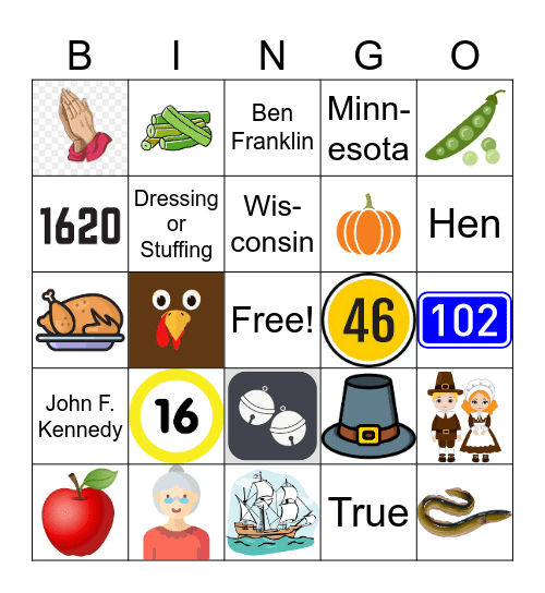 Thanksgiving Bingo Card