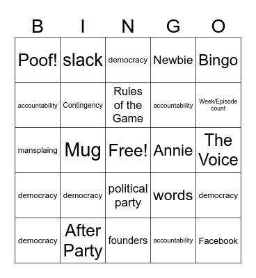 HMASDC Bingo 11/10/23 Bingo Card