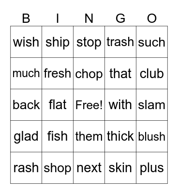 Vowel Sounds Bingo Card