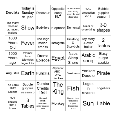 1789-2023 Bingo Card