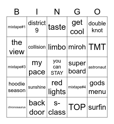 skz bingo Card