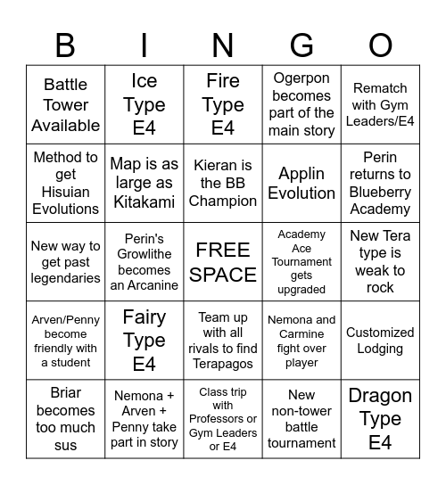 Indigo Disk Bingo Card