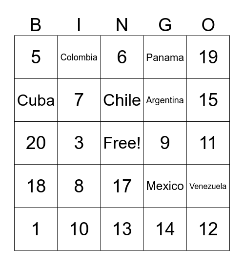 Lotería Bingo Card