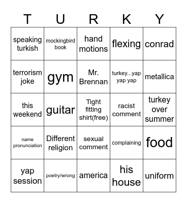 Mert Can Bozdagan Bingo Card