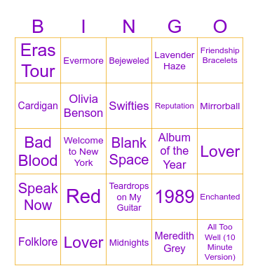 Bejeweled Bingo Card