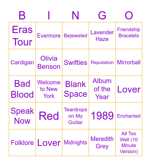 Bejeweled Bingo Card