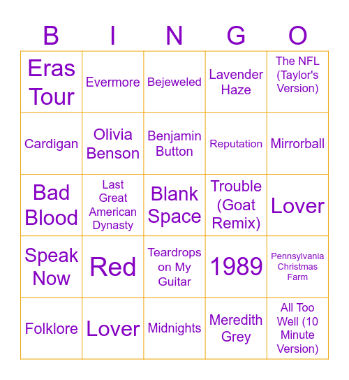 Bejeweled Bingo Card