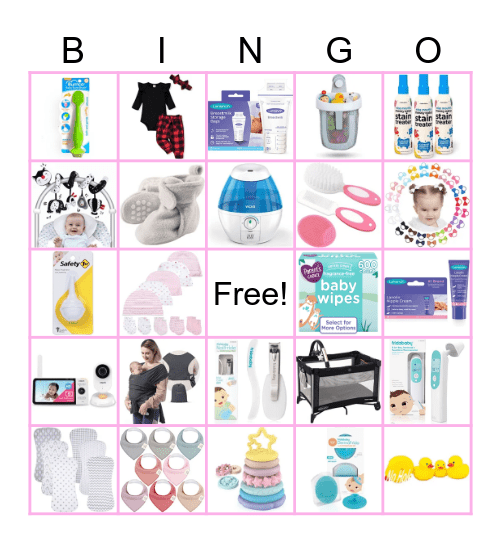 Baby Shower Bingo Card