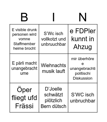 JUSE PARTY BINGO Card