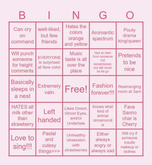 My Bingo!! Bingo Card