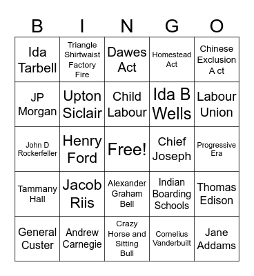 TEST REVIEW Bingo Card