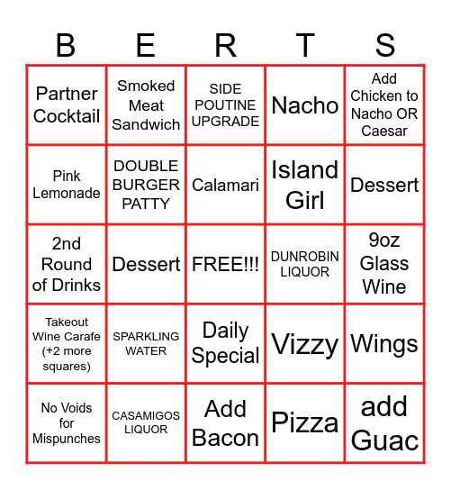 SERVER BINGO Card