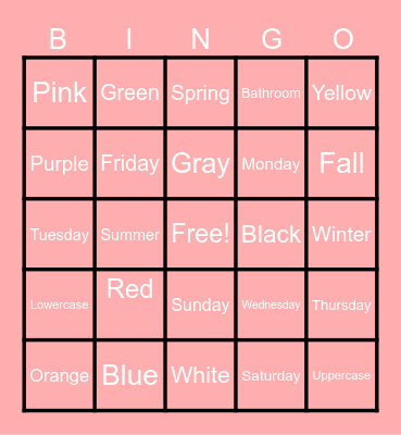Bingo Review Bingo Card