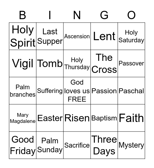 Easter Bingo Card