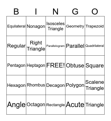 Polygon Bingo Card